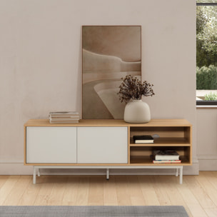 Mueble Tv Cuzco 2 puertas color Roble/Gris