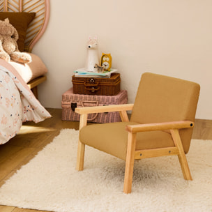 Fauteuil scandinave enfant bouclette et bois d'hévéa ISAK KID