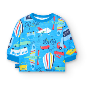 Sudadera estampada niño recién nacido, felpa, mangas largas