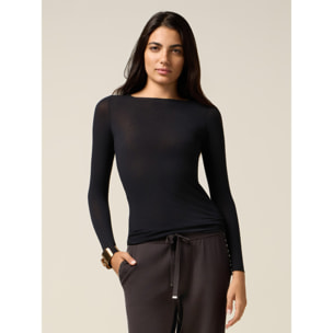 Oltre - Camiseta mezcla de cachemir - Negro