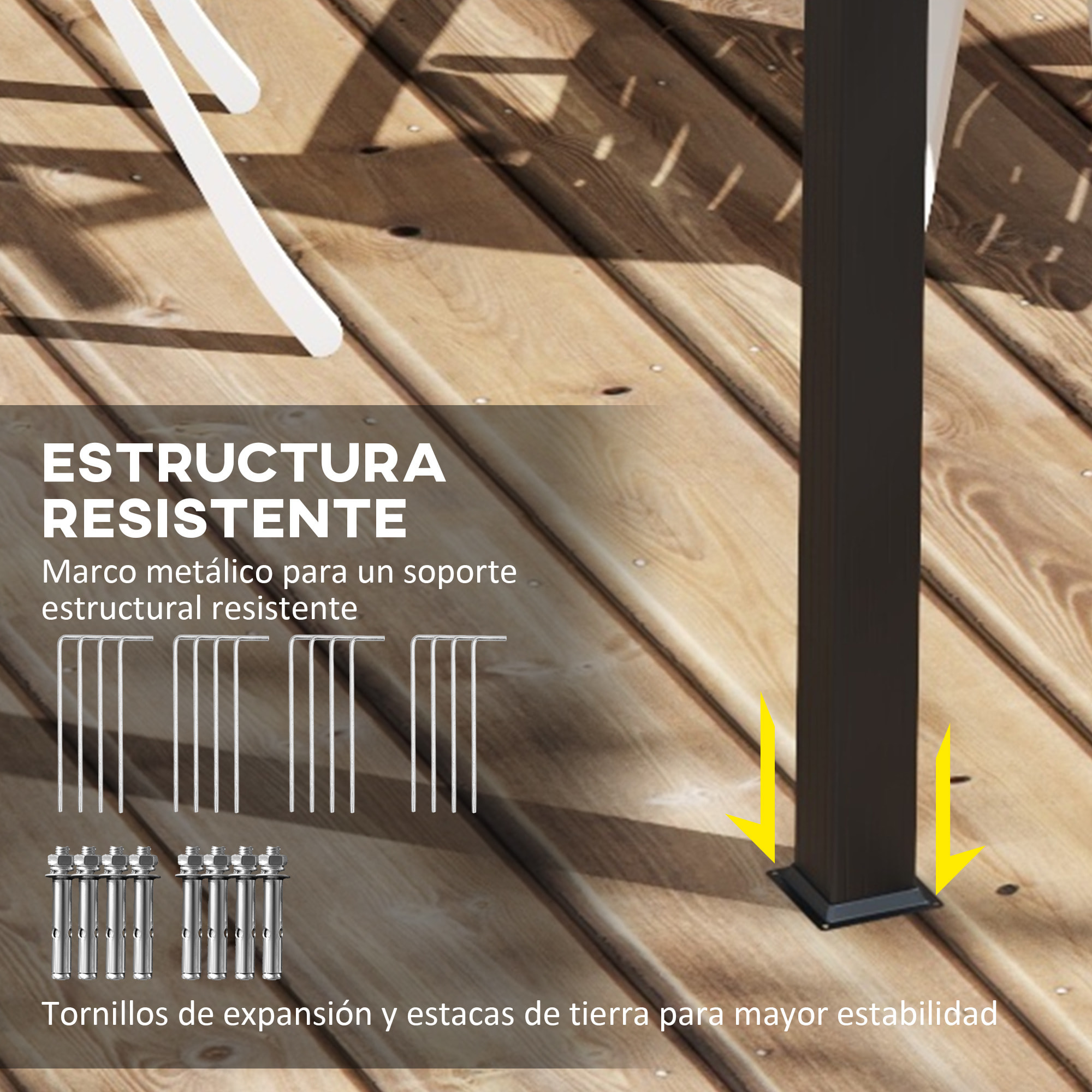 Pérgola de Jardín 3x3 m Cenador para Exterior con Techo y Paredes Laterales Retráctil Marco Metálico Impermeable para Terraza Patio Beige