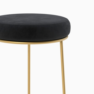 Tabouret de bar 73 cm en velours noir (lot de 2) - Kendal