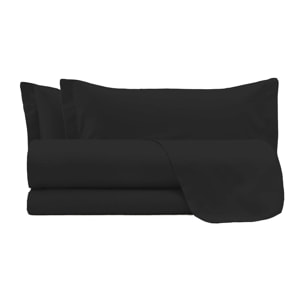 COMPLETO LETTO ELEGANT MADE IN ITALY MICROFIBRA - NERO MATRIMONIALE