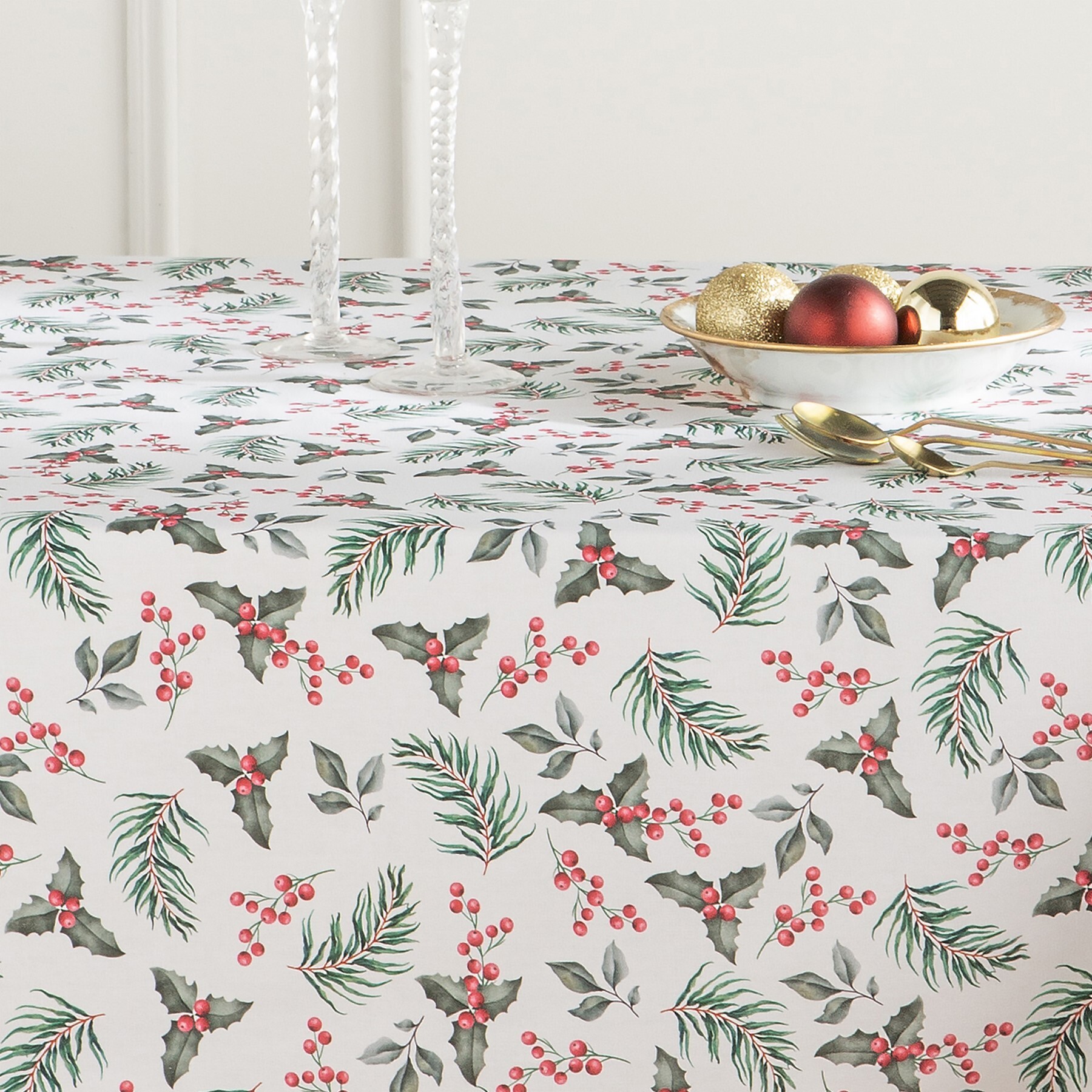 Nappe nöel anti-tâches 100% coton NANDINA