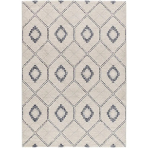 SIROCO Alfombra geométrica de pelo corto azul, varias medidas disponibles.