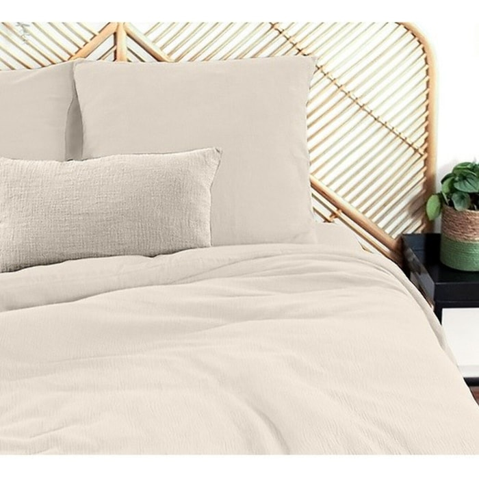 Parure housse de couette 3PCS en Gaze de coton 57 fils - GALET