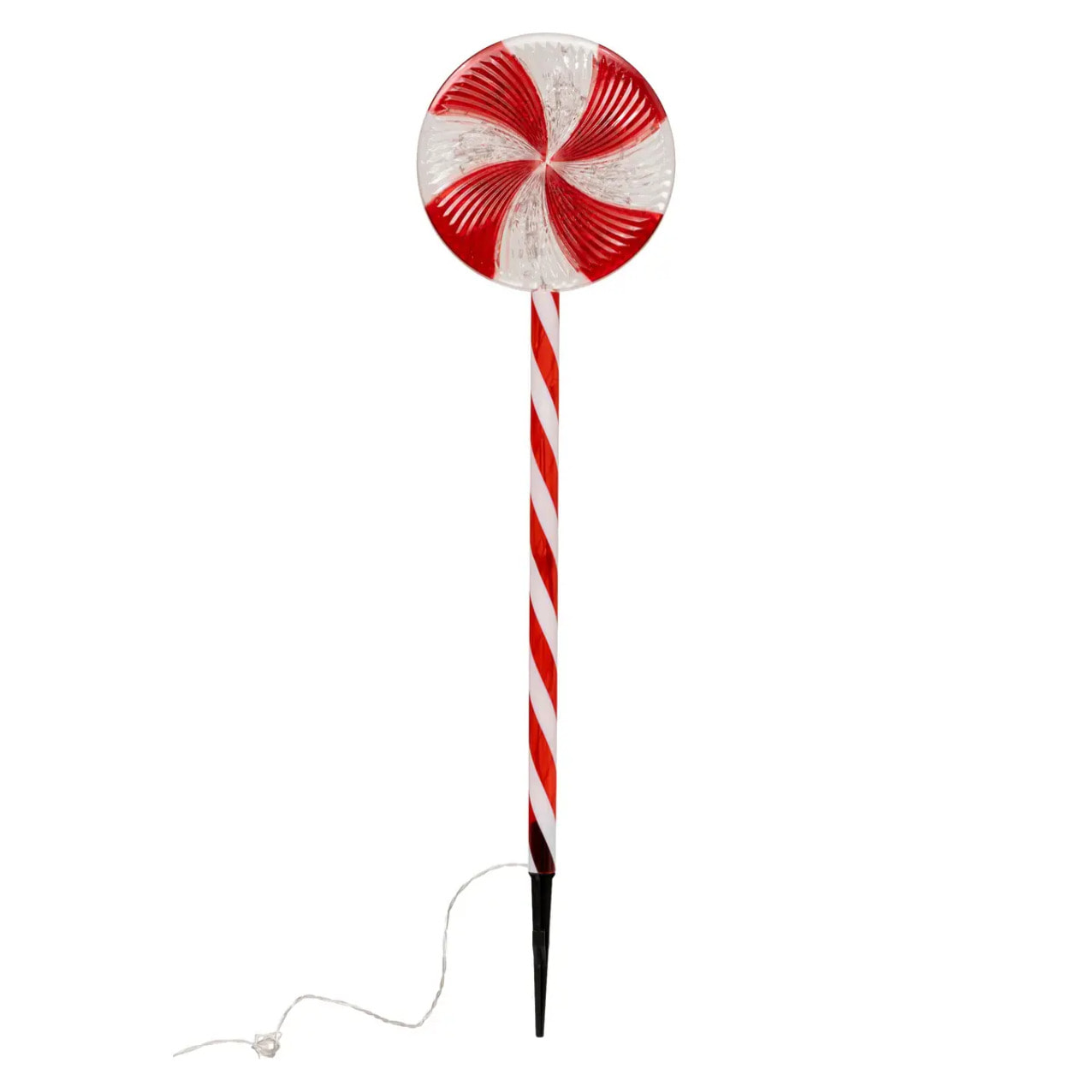 Décoration extérieure sucre d'orge lumineux 20 LED H.70cm