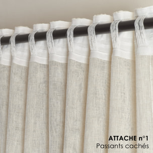 Voilage accroche 3-en-1  avec volant LUZ - Lin