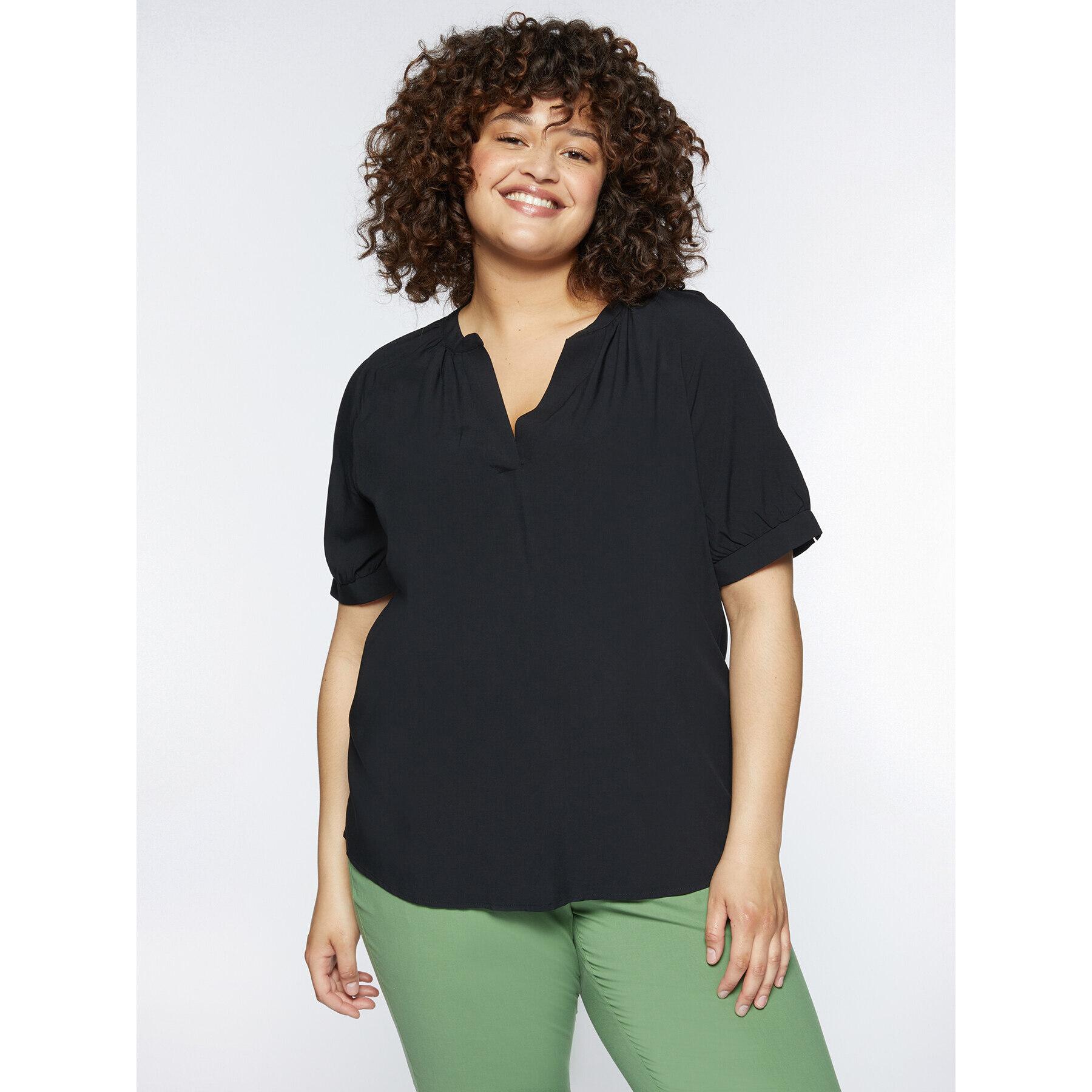 Fiorella Rubino - Blusa in viscosa ECOVERO™ - Nero