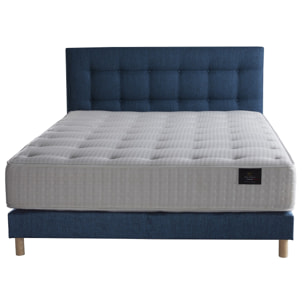 Ensemble Callisto + tête de lit capitonnée - Matelas Mousse Haute Résilience Mémoire de forme