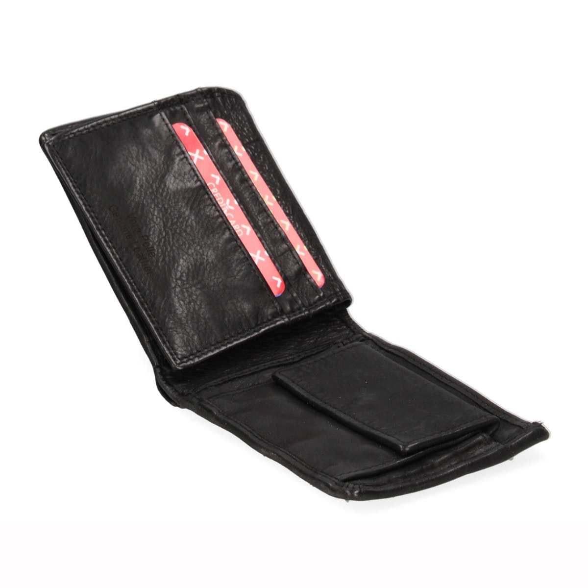 Portafoglio da uomo in vera pelle - Modello False - Casual - 12.0 x 9.0 x 2.0 cm