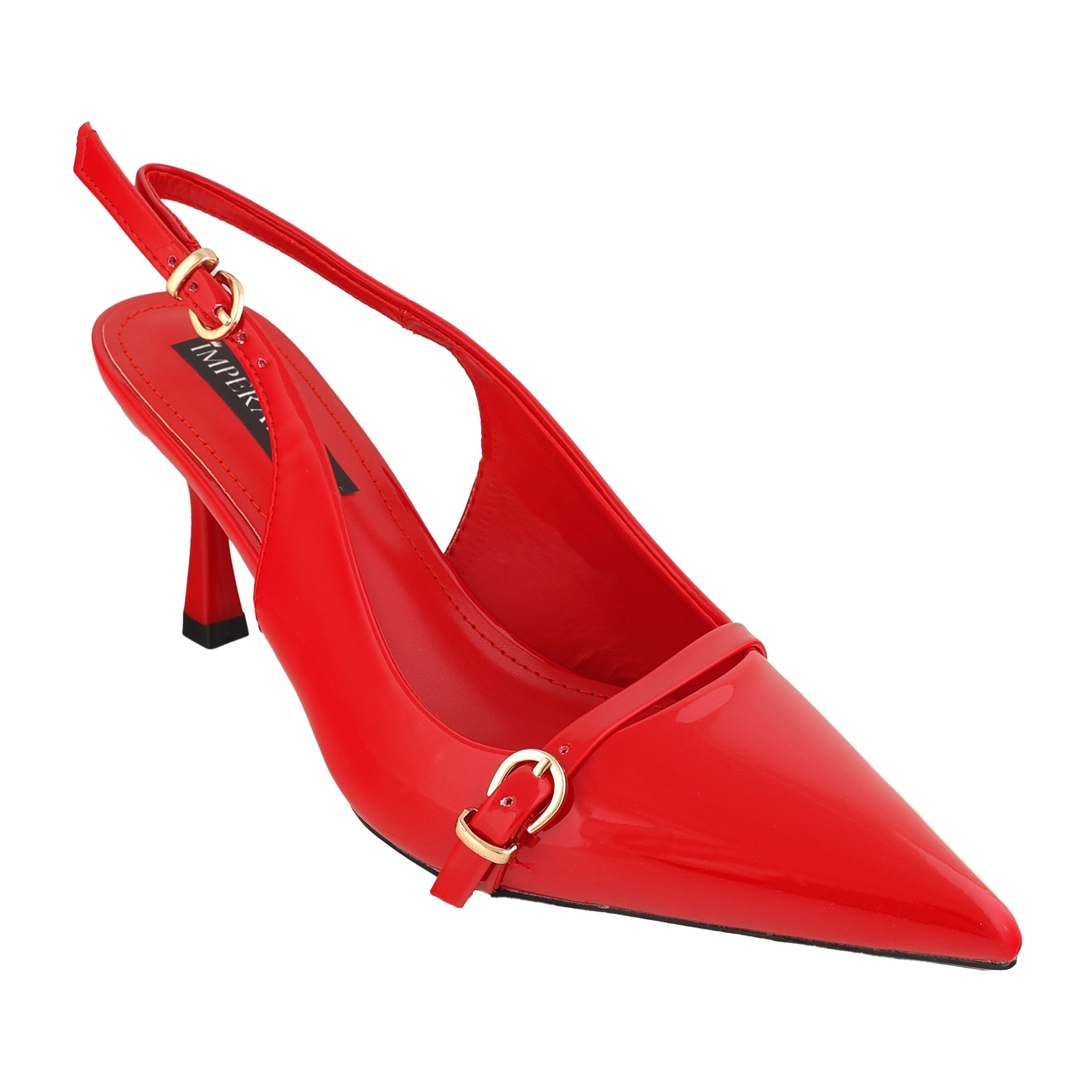 Decolletè slingback verniciate con cinturino