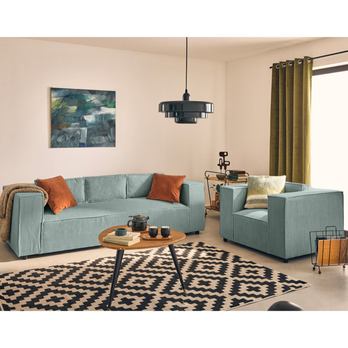 Stella - fauteuil en velours côtelé - Bleu
