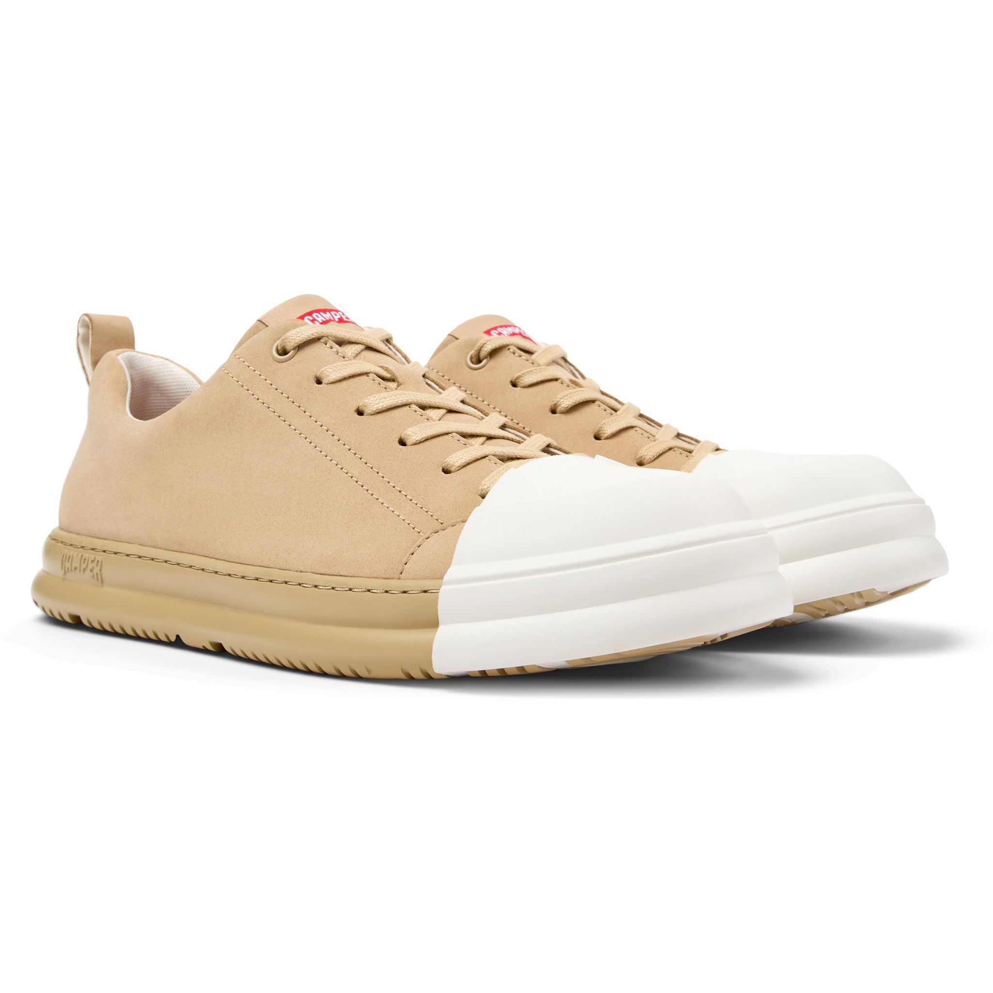 Zapatos de cordones - CAMPER Junction Runner - Beige - Cuero Nubuck