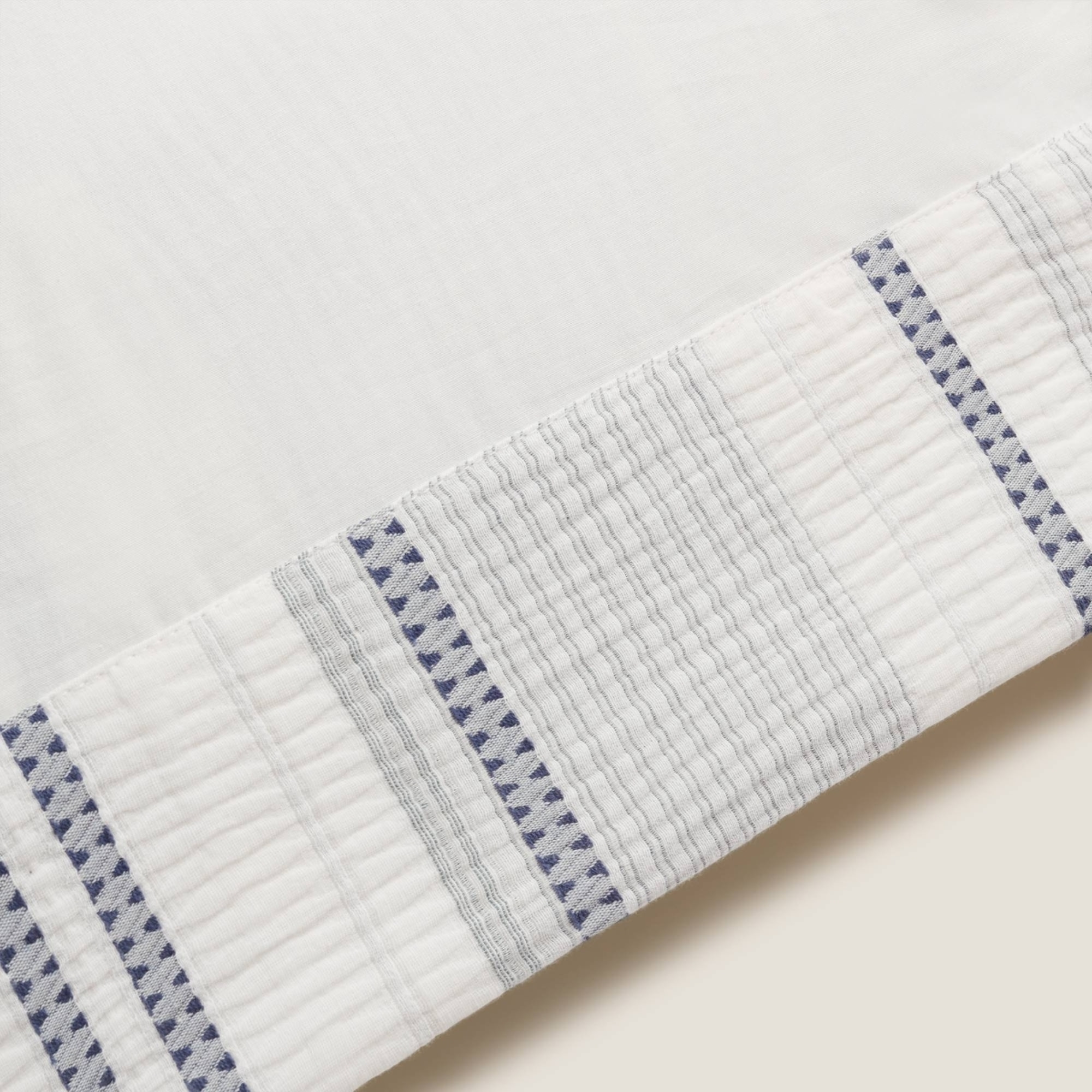 Funda almohada algodón textura rayas Kimle color azul marino