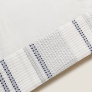 Funda almohada algodón textura rayas Kimle color azul marino