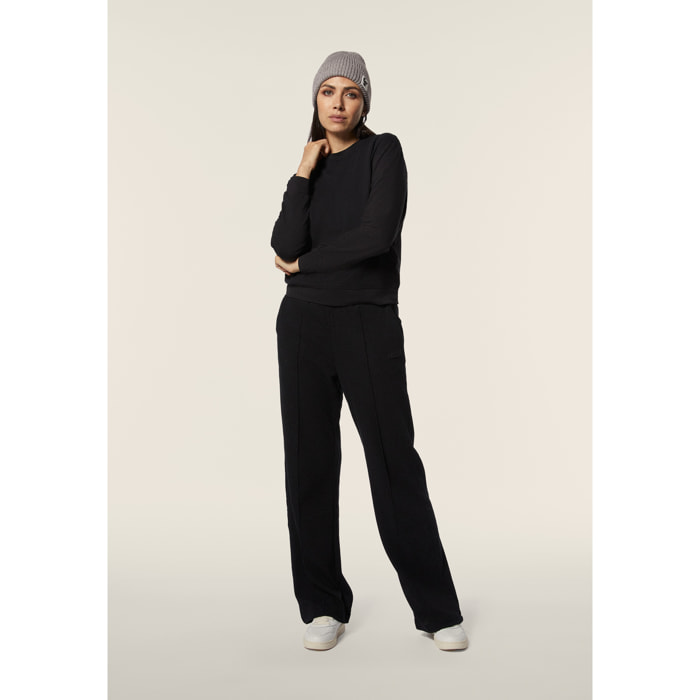 Pantaloni comfort fit da donna in tessuto jersey waffle