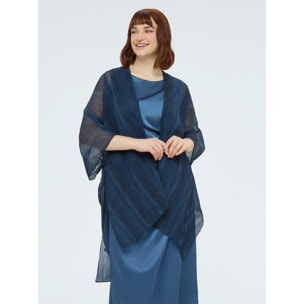 Fiorella Rubino - Cubre hombros en plisado lurex - Azul