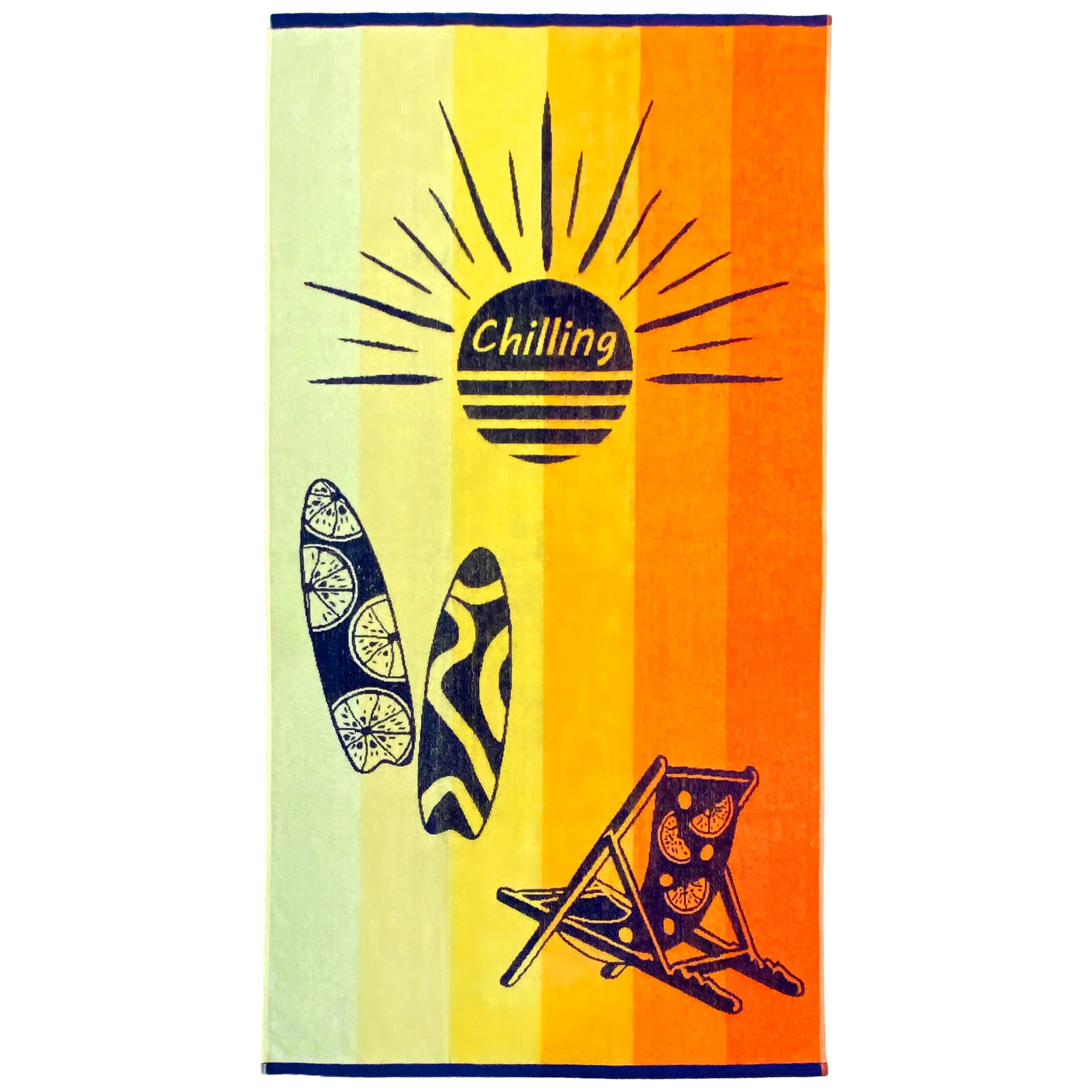 Serviette de plage éponge velours Jacquard - Sully - 90x170cm - 400g/m²