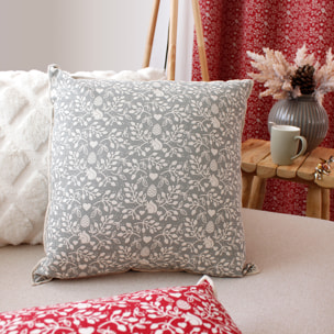 Coussin montagne chic déhoussable - Gris clair