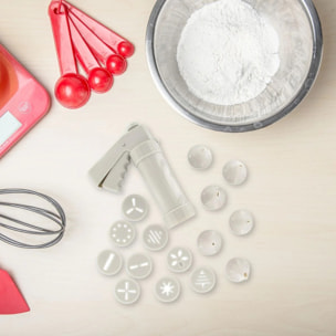 Presse-biscuit et 6 embouts et 10 disques de motifs Zenker Smart Pastry