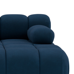Ruby - canapé droit 4 places avec double méridienne - assise profonde - en velours texturé - Bleu