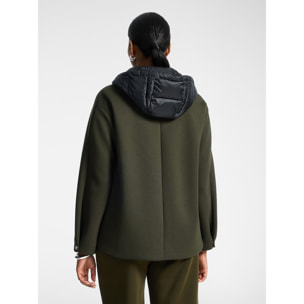 Elena Mirò - Parka in scuba con cappuccio - Verde militare