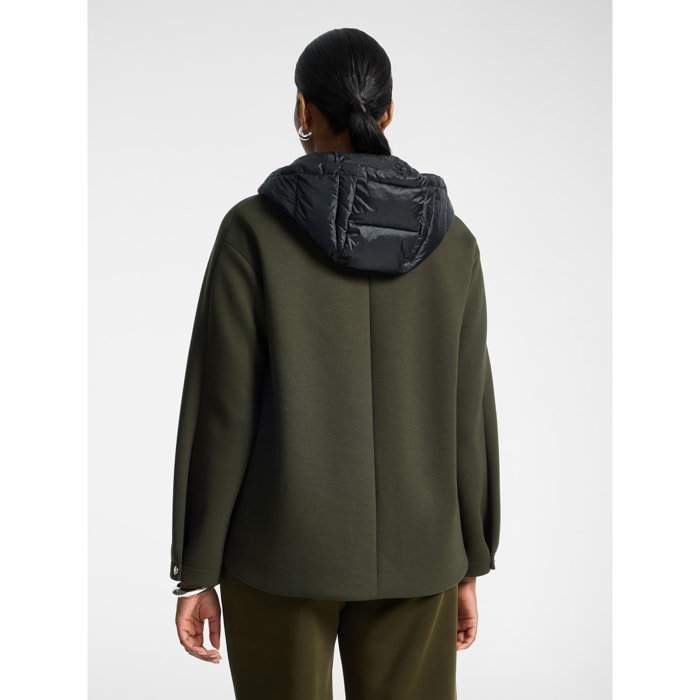 Elena Mirò - Parka in scuba con cappuccio - Verde militare
