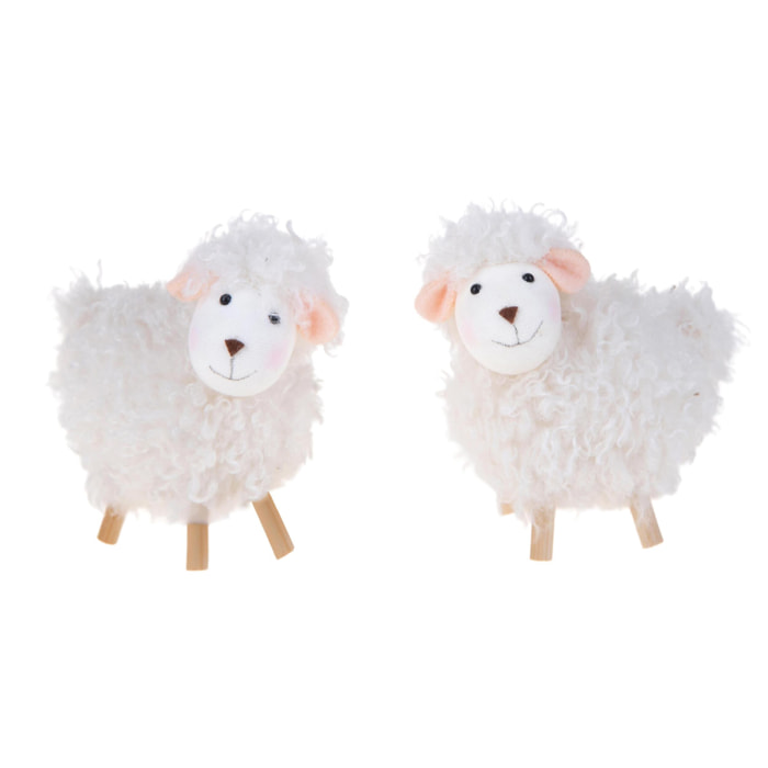 Pezzi 3 - Set 2 pecore - Colore Assortite - 18xH9x5cm - Bianchi Dino