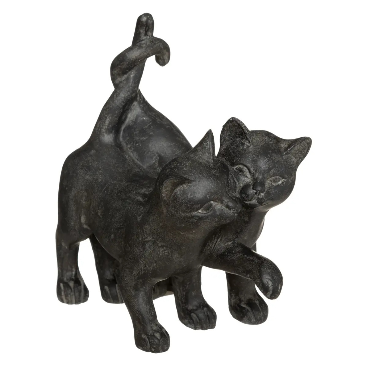 Statuette "Couple chatons" - résine - H15 cm