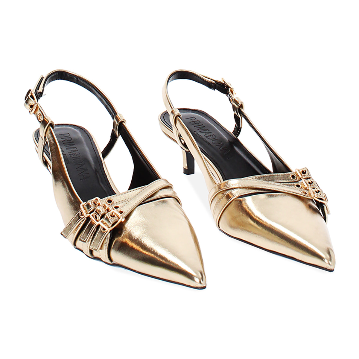 Décolleté slingback oro, tacco 4,5 cm