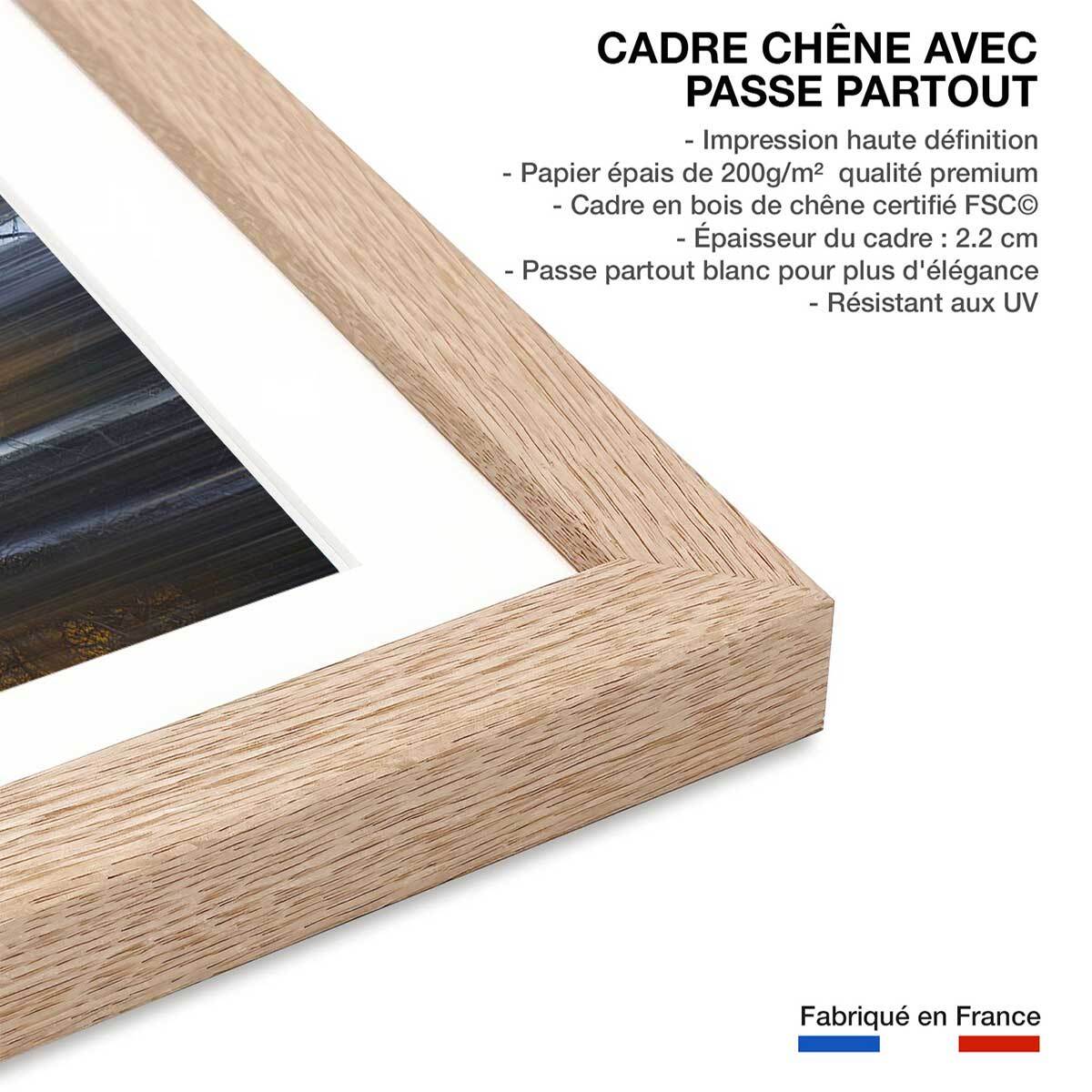 Affiche paysage Rideau d'automne Affiche sous cadre bois