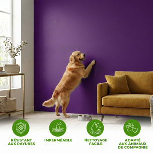 Rouleau adhésif décoratif Vinyle au Mètre - Violet - Sticker Lavable Imperméable Mur Cuisine Meubles
