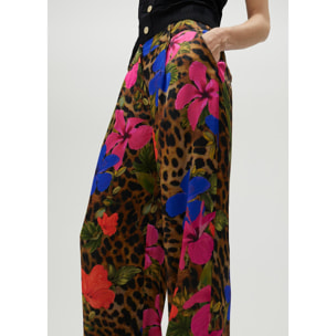 Pantaloni morbidi stampa animalier