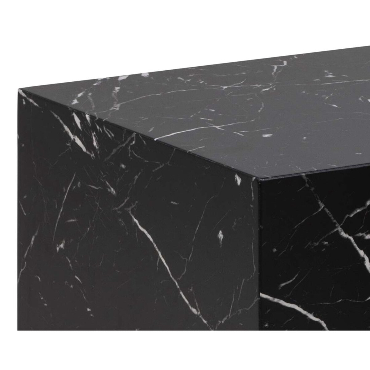Pueblo - lot de 2 tables basses - effet marbre noir - 58 et 50 cm - Noir