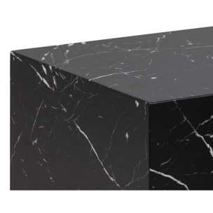 Pueblo - lot de 2 tables basses - effet marbre noir - 58 et 50 cm - Noir