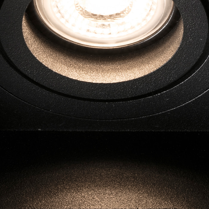 HYDE SQ Lampe encastrable noir carré orientable sans encadrement