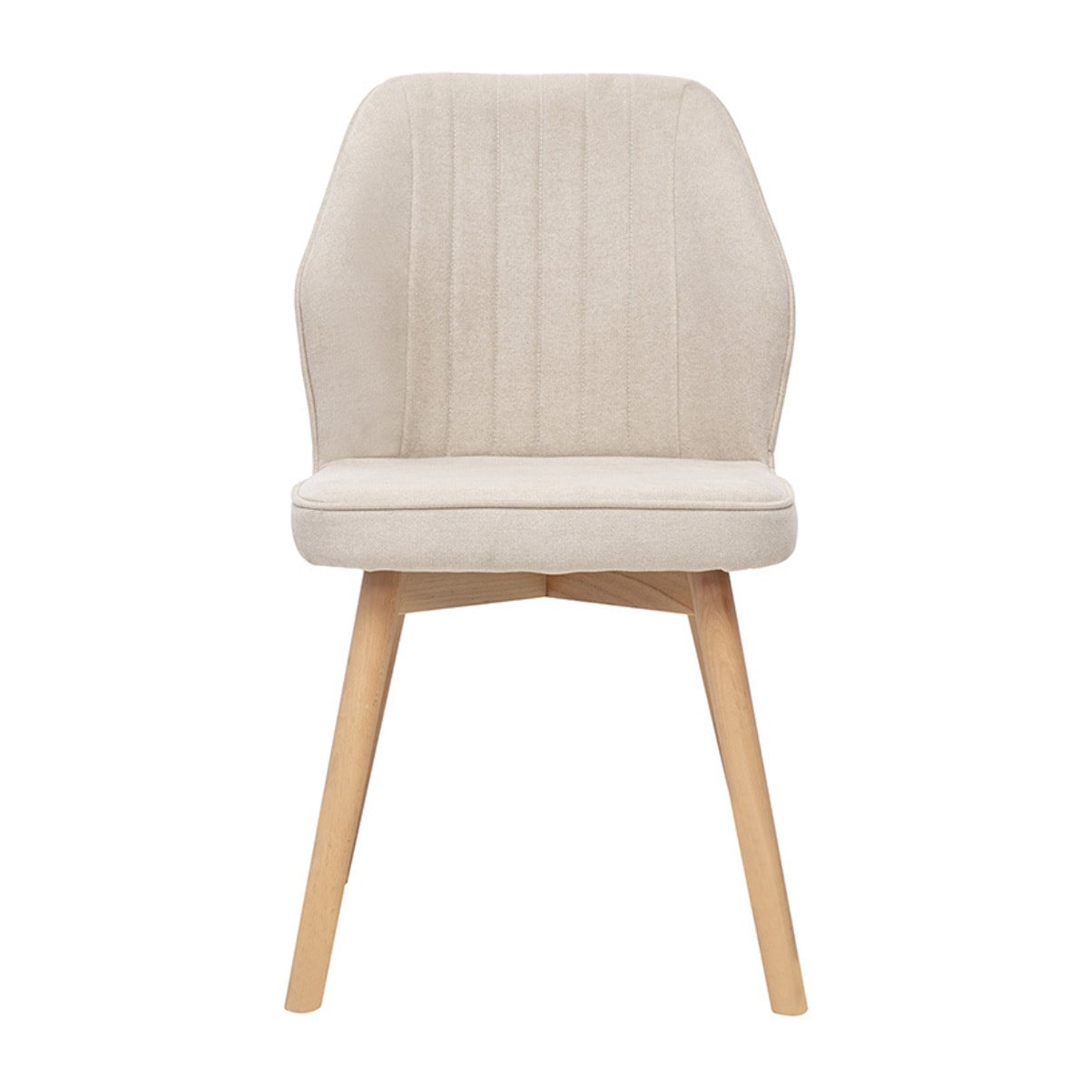 Chaises design en tissu effet velours beige et bois clair (lot de 2) FANETTE
