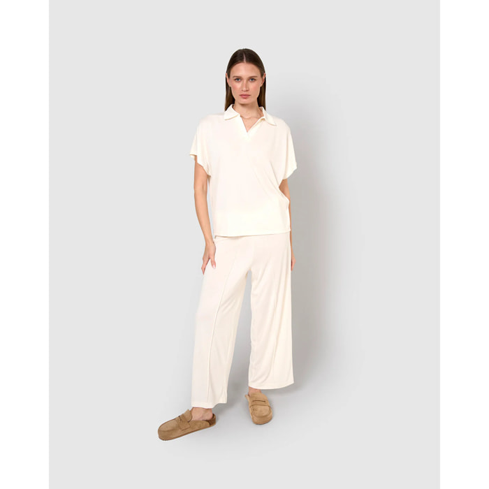 Pantalón crop fluido natural