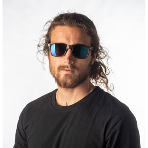 Gafas de sol OCEAN BEACH WAYFARER - Transparente negro / Revo verde