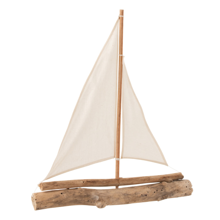 J-Line décoration Voilier Bois Flotte - naturel - medium