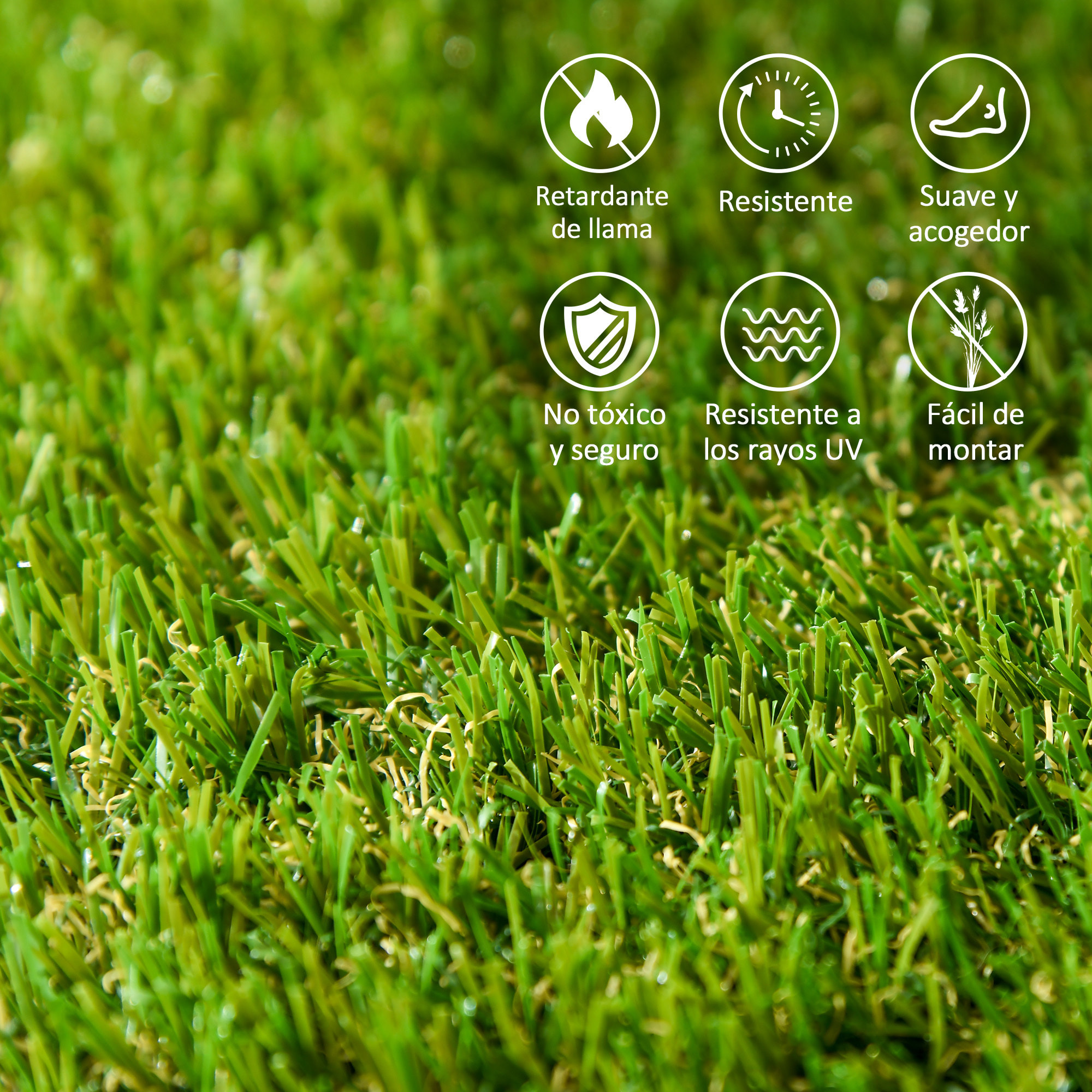 Césped Artificial de 10 Piezas Alfombra Césped Artificial 30x30 cm con Altura de Hierba 20 mm Anti-UV Césped Sintético para Jardín Patio Balcón Verde Oscuro