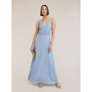 Motivi - Vestito lungo in georgette - Azzurro