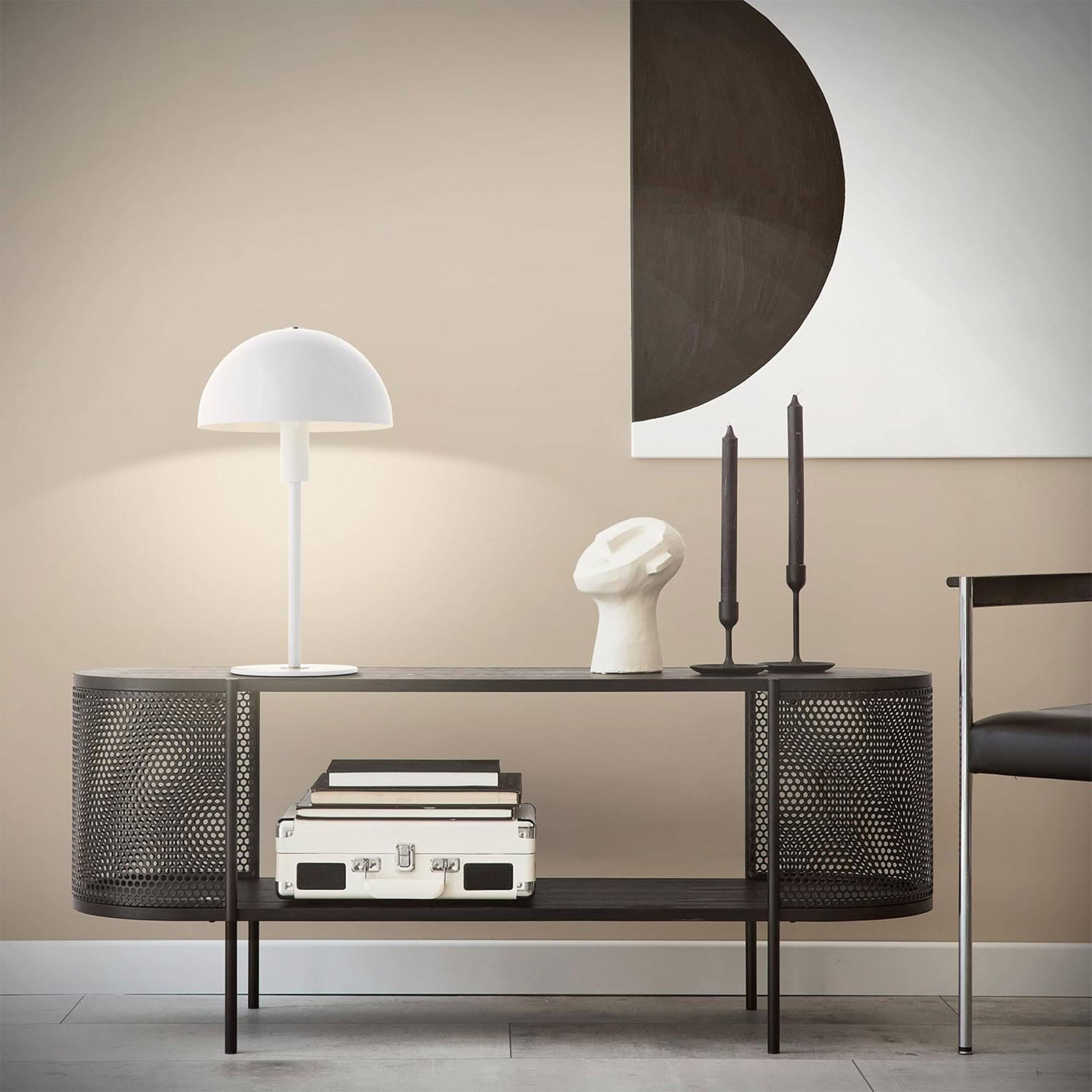 Well Home Lámpara de mesa estilo Seta en color Blanco roto Ø18x36cm