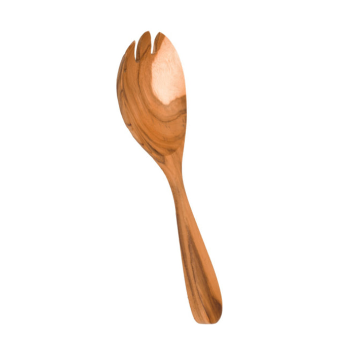 Cuillère à dents couvert à salade cuisine 25 cm en bois de teck - IGGY