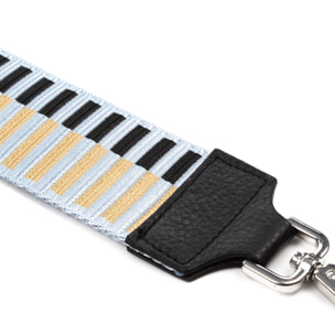 Amato cintura universale per borse donna. Pelle autentica Dollaro combinata con tessuto.