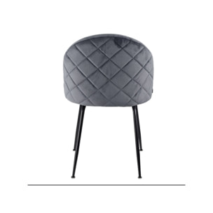 Chaise de repas tissu velours dossier capitonné pieds métal – CLEA 2