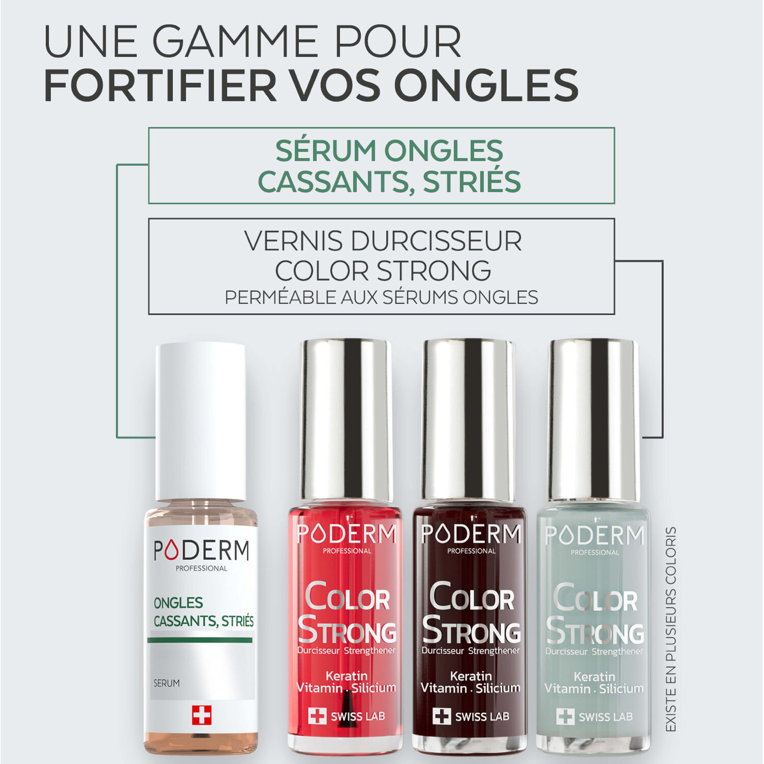 Color Strong - Vernis Durcisseur Kératine, Vitamine & Silicium Gloss Éclat