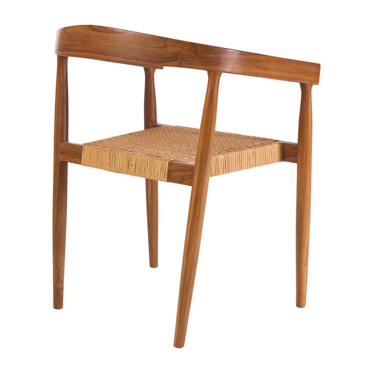 Chaise ethnique en bois teck massif et cannage rotin NEGARA