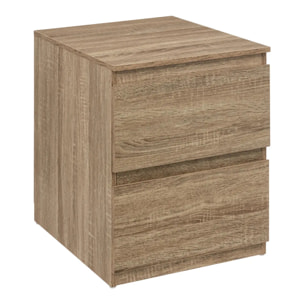 Commode 2 tiroirs "Dolo" effet bois naturel